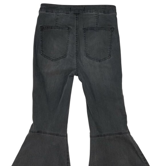 Free People Just Float On Flare Jeans 25 Wash Black Charcoal High Rise - Picture 8 of 13